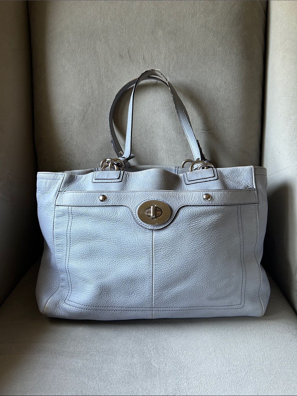 Coach Penelope Lilac Pebbled Leather Carryall Tote Bag F16530